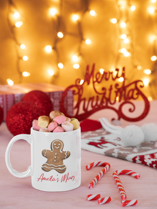 Personalised Wording Gingerbread Christmas Ceramic Mug WinsterCreations™ Official Store