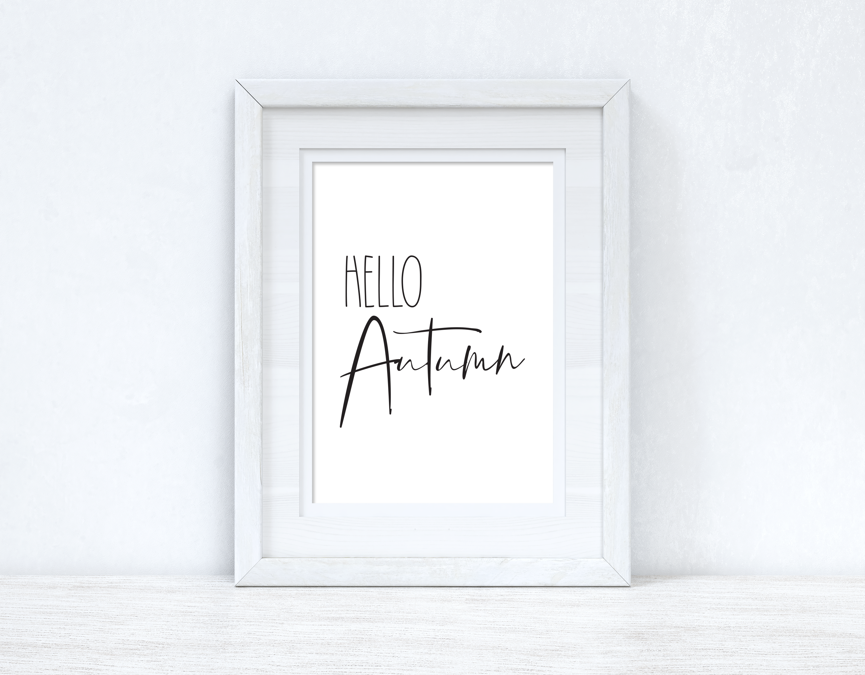Hello Autumn Plain Font New Autumn Seasonal Wall Home Decor Print