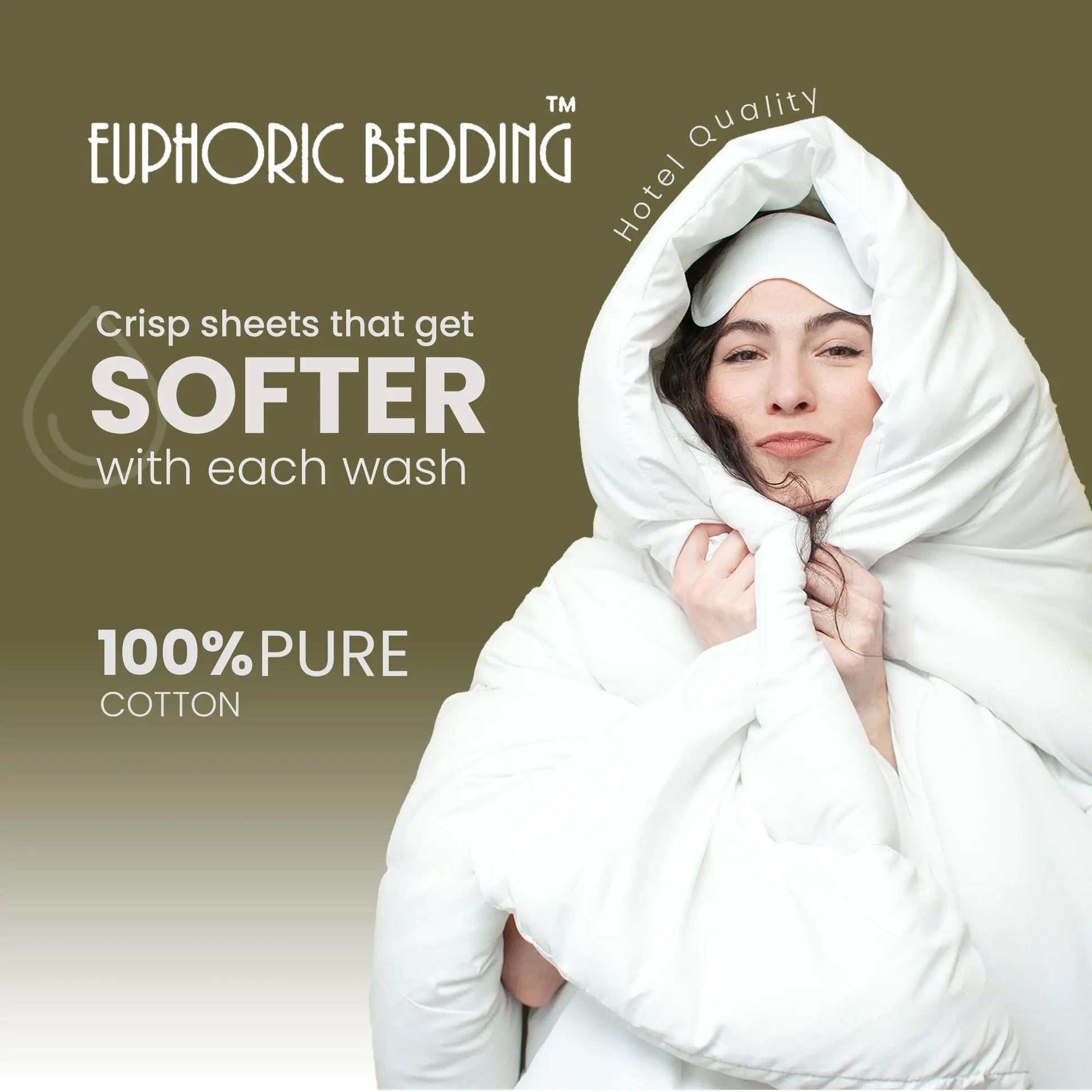 Pure Egyptian Cotton Duvet Cover Bed Set in Plain White Euphoric Bedding