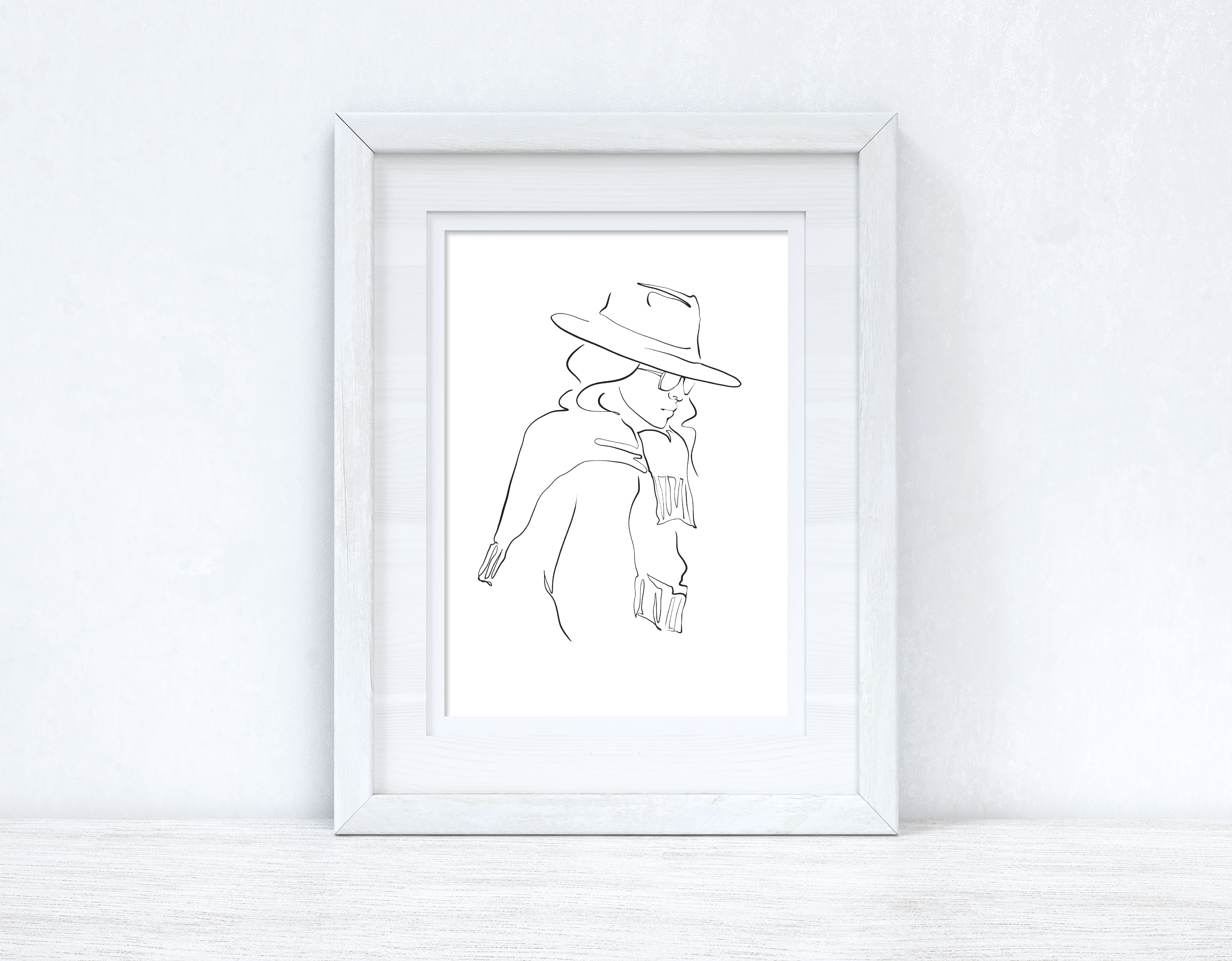 Line Work Woman City Simple Home Bedroom Dressing Room Wall Decor Print