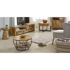 Merlin Mango Wooden Round Side Table Mushroom Style
