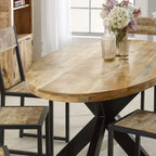 Merlin Mango Wooden 6 8 Seater Oval Dining Table