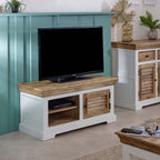 Bianco Solid Mango Wood Small Tv Cabinet White