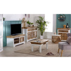 Bianco Solid Mango Wood Large Sideboard 3 Doors & 3 Drawers  White