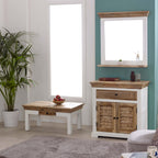 Bianco Solid Mango Wood Wall Mirror White