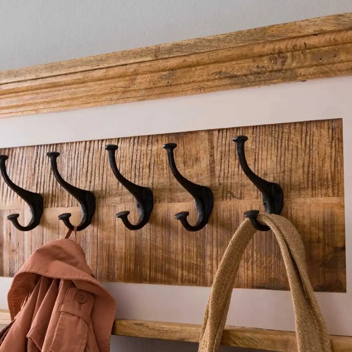 Bianco Wood Shoe Rack & Hanger Wall Hook Sets Verty Furniture