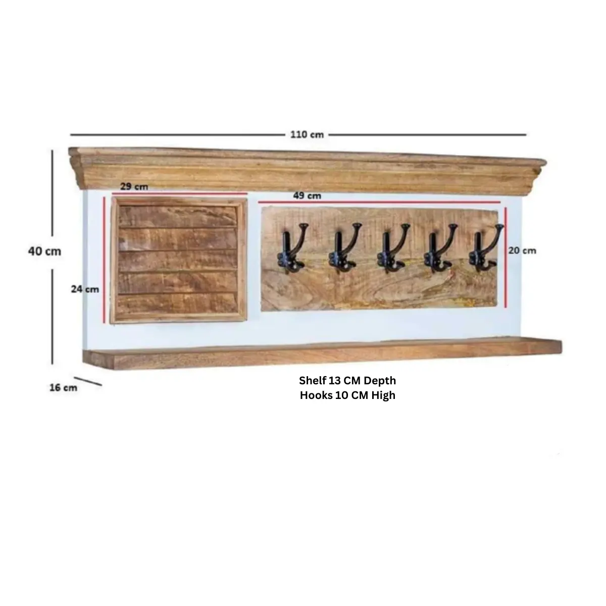 Bianco Wood Shoe Rack & Hanger Wall Hook Sets Verty Furniture