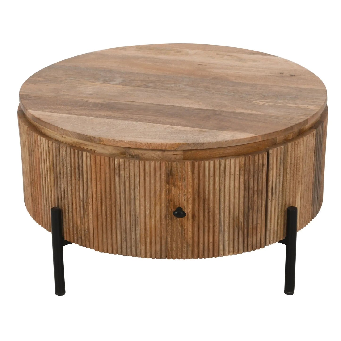 York Natural Solid Wood Coffee Table With Metal Legs Verty Furniture