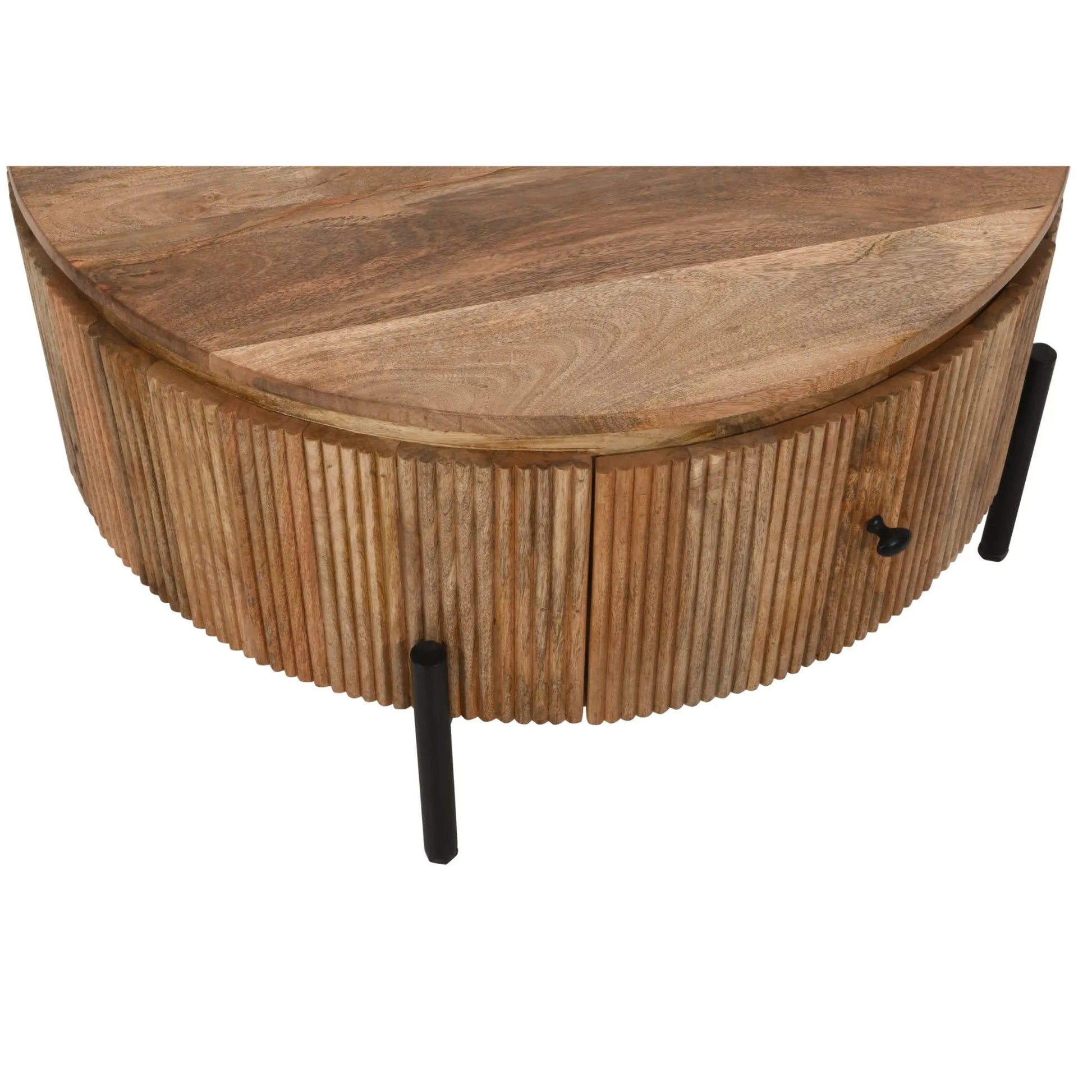 York Natural Solid Wood Coffee Table With Metal Legs Verty Furniture