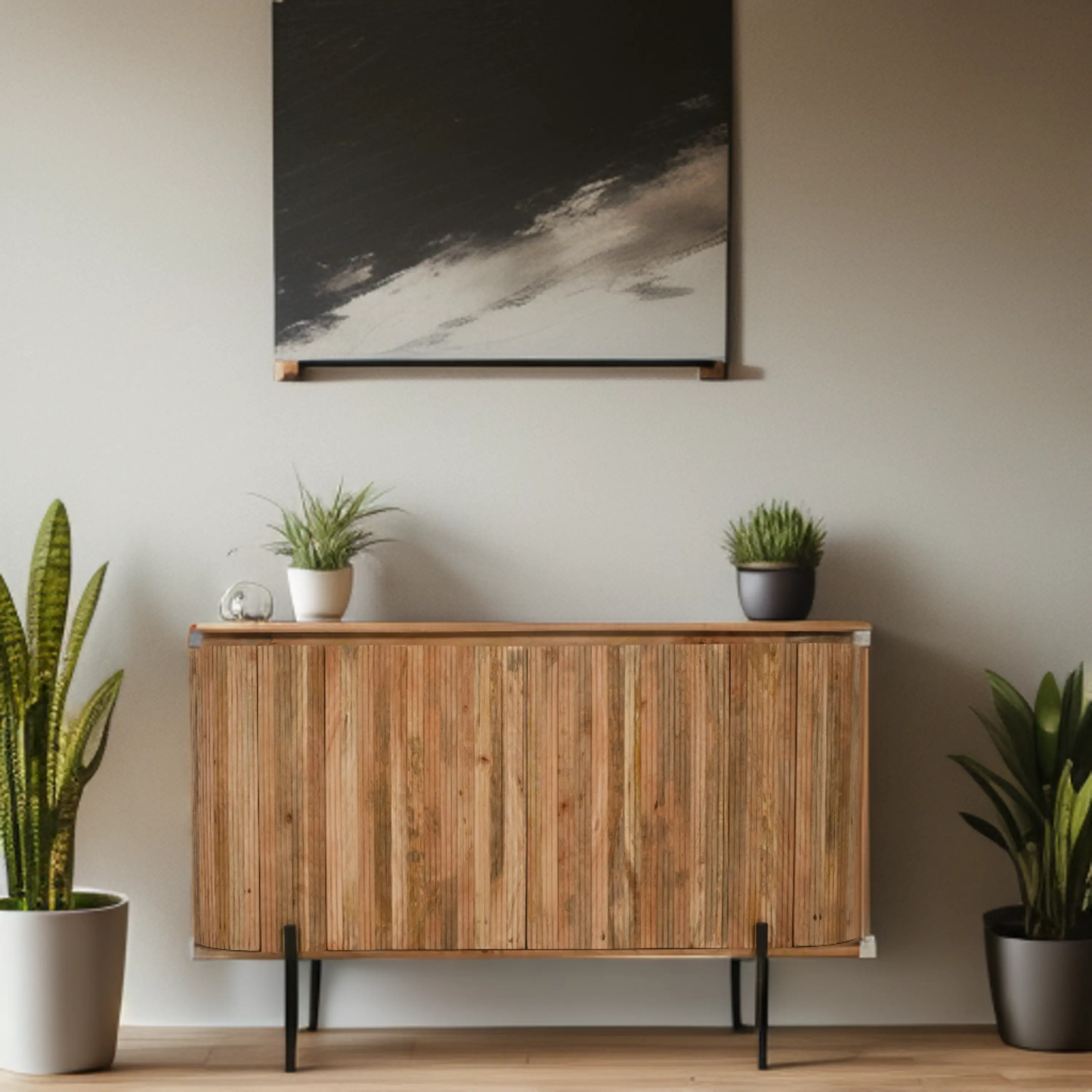 York Solid Wood Sideboard With Metal Legs Verty Furniture