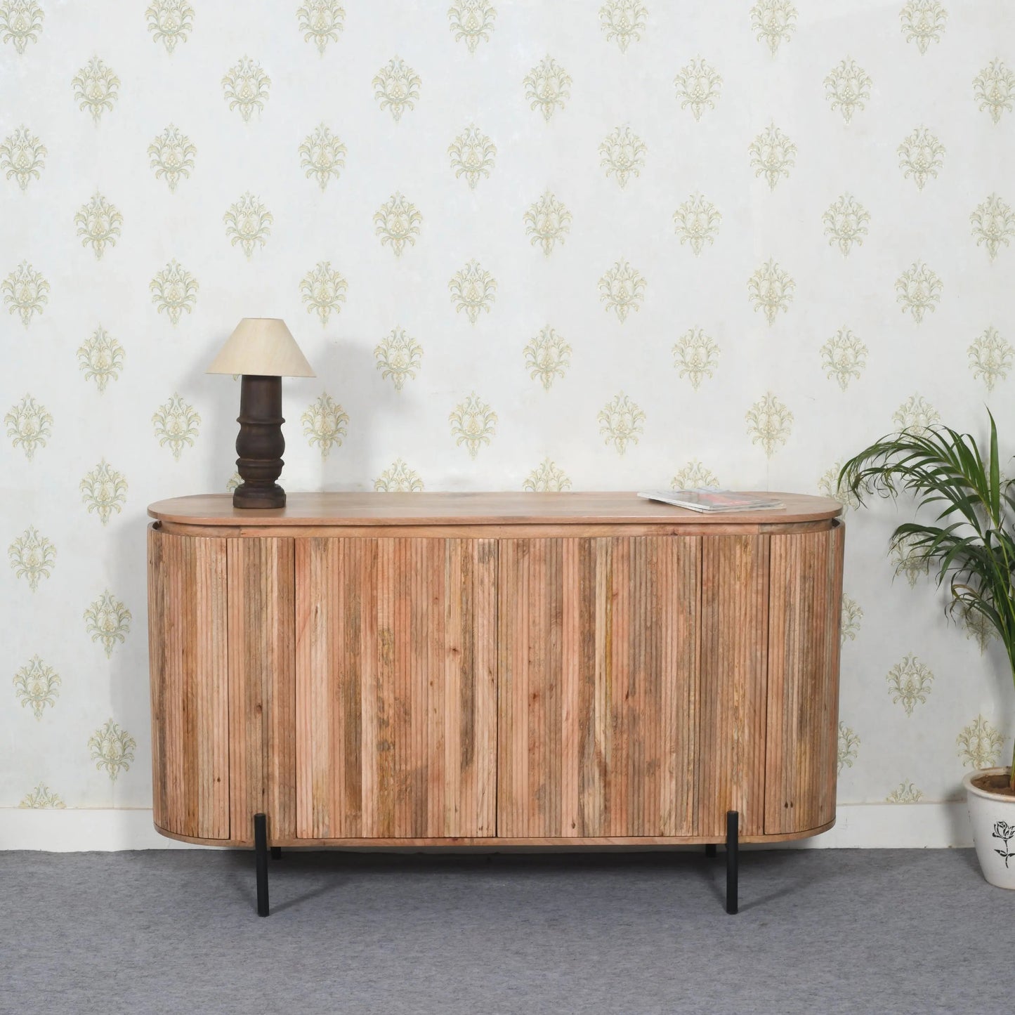 York Solid Wood Sideboard With Metal Legs Verty Furniture