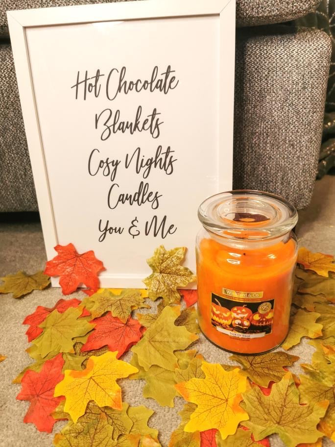 Hot Choc Blankets Cosy Nights Autumn Seasonal Wall Home Decor Print
