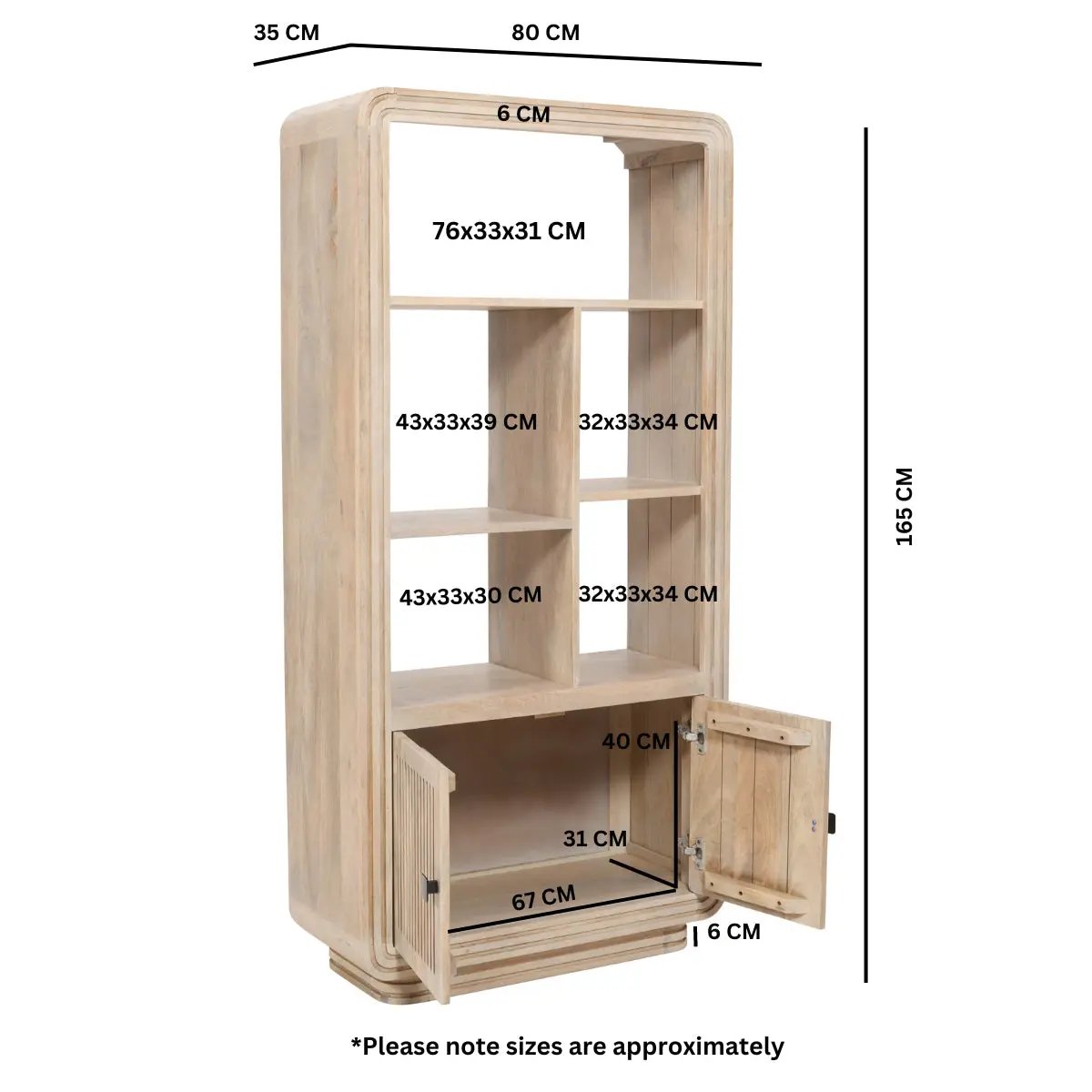 Preston Mango Wood Bookcase Verty Furniture