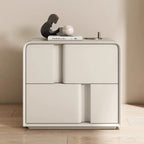 Modern Minimalist Solid Pine Wood Bedside Table with Double-Layer Storage