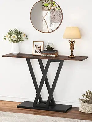 Tribesigns Industrial Console Table - Modern Wood Entryway Furniture for Living Room, 43.3" L Klassyx