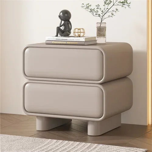 Modern Moroccan Pine Bedside Table with 2 Drawers