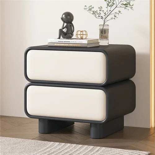Modern Moroccan Pine Bedside Table with 2 Drawers