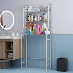 3-Tier Over Toilet Storage Rack - Black Metal Bathroom Organiser 50x26x160cm