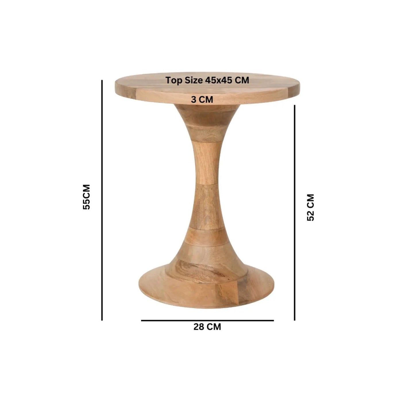 Merlin Mango Wood Round Side Table Verty Furniture