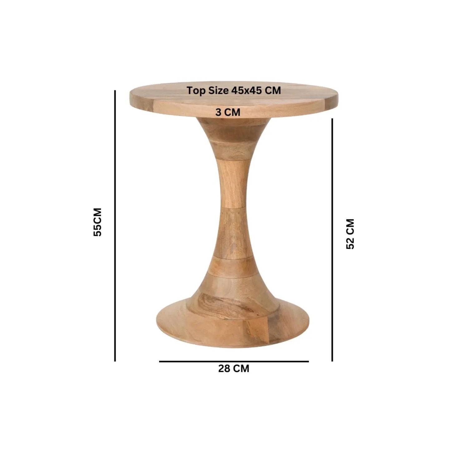 Merlin Mango Wood Round Side Table Verty Furniture