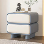 Modern Moroccan luxury bedside table in blue and white with two drawers, solid wood nightstand for bedroom