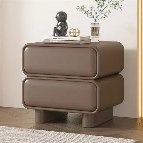 Modern Moroccan Pine Bedside Table with 2 Drawers