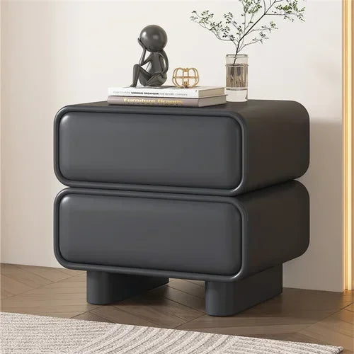 Modern Moroccan Pine Bedside Table with 2 Drawers