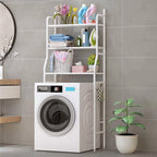 3-Tier Over Toilet Storage Rack - Black Metal Bathroom Organiser 50x26x160cm