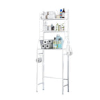 3-Tier Over Toilet Storage Rack - Black Metal Bathroom Organiser 50x26x160cm