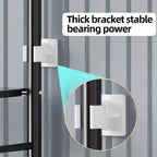 3-Tier Over Toilet Storage Rack - Black Metal Bathroom Organiser 50x26x160cm