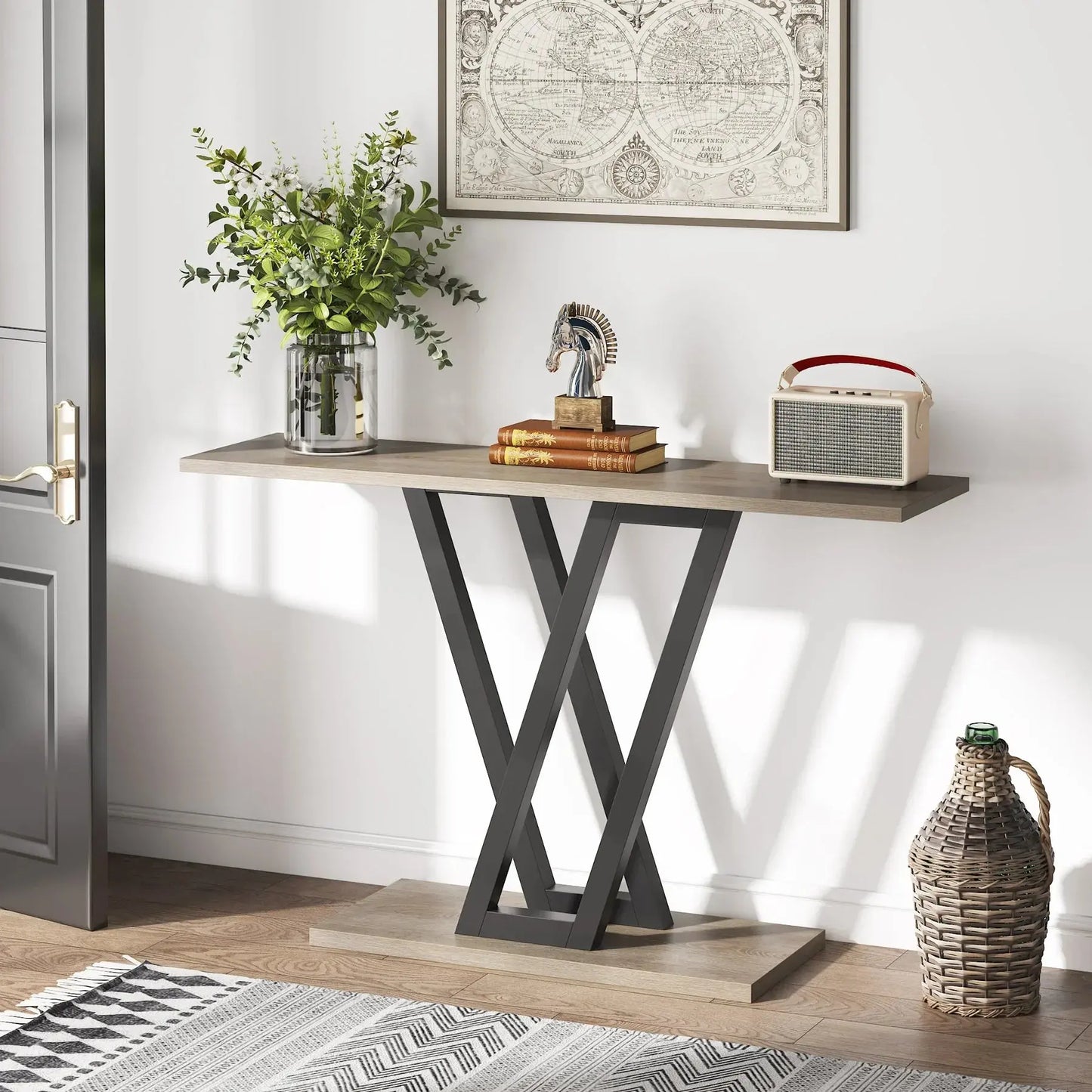 Tribesigns Industrial Console Table - Modern Wood Entryway Furniture for Living Room, 43.3" L Klassyx