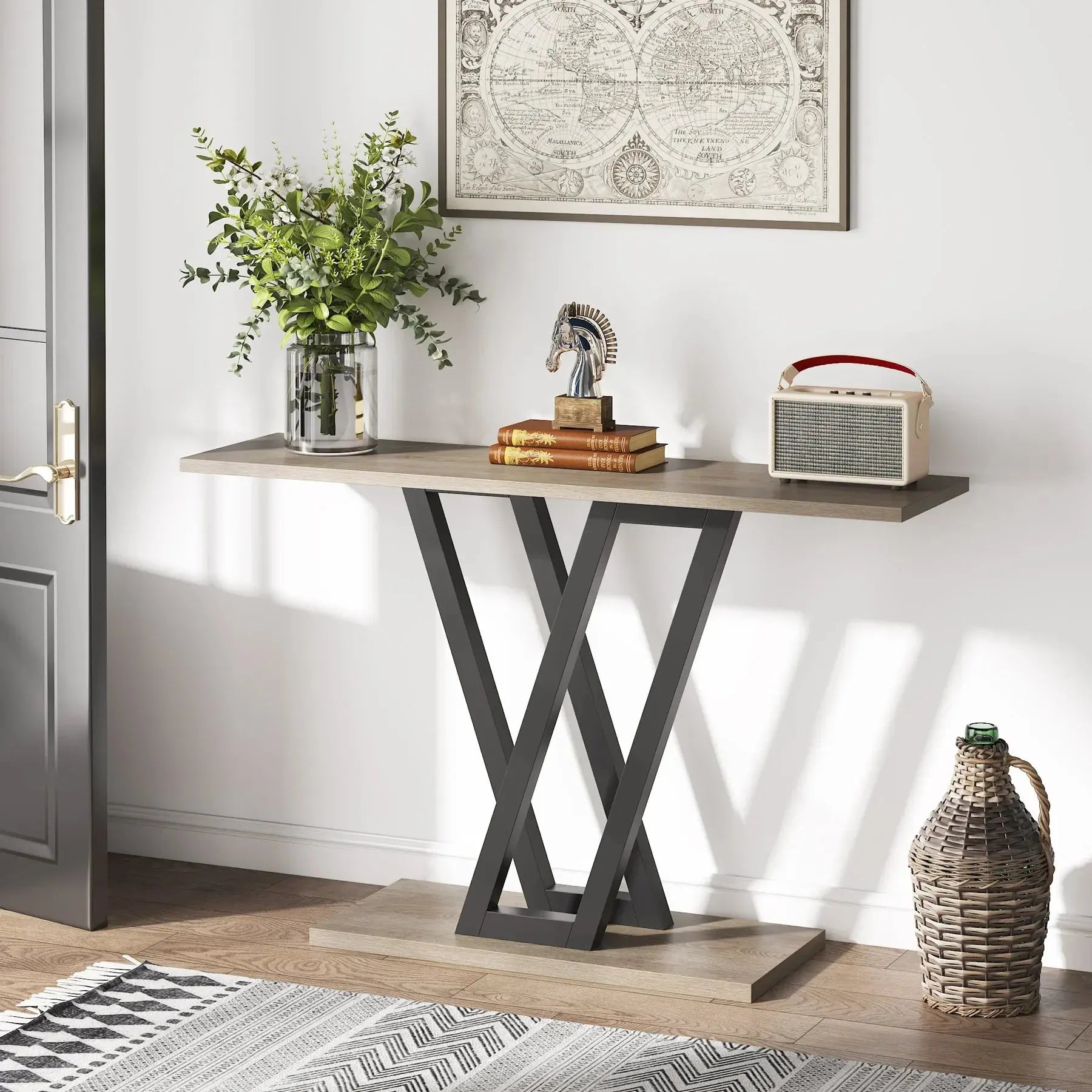 Tribesigns Industrial Console Table - Modern Wood Entryway Furniture for Living Room, 43.3" L Klassyx
