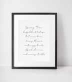Spring Time List Fancy Font Spring Easter Seasonal Wall Home Decor Print