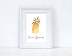 Summer Dreaming Pineapple Summer Seasonal Wall Home Decor Print