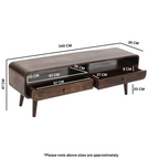 Franklin Dark Mango Wood Large TV Stand with 2 Drawers