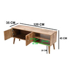 Marlow Light Mango Wood TV Stand with 2 Doors & 2 Shelves