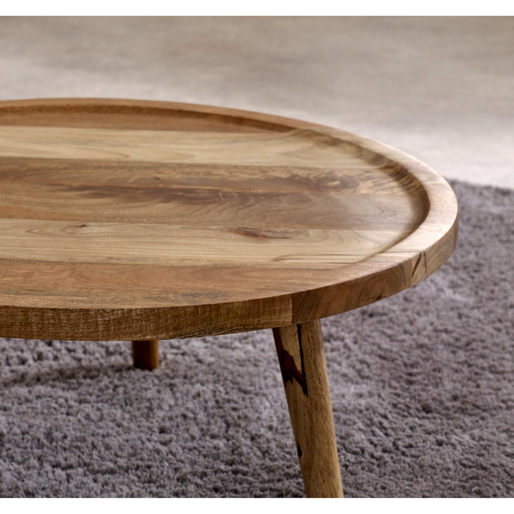 Marlow Light Mango Wood Round Low Coffee Table