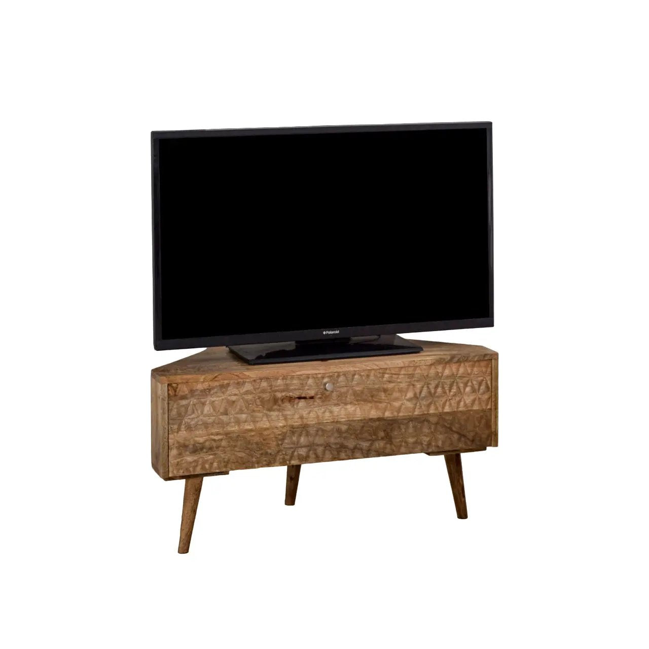 Marlow Light Mango Wood Corner TV Stand Verty Furniture