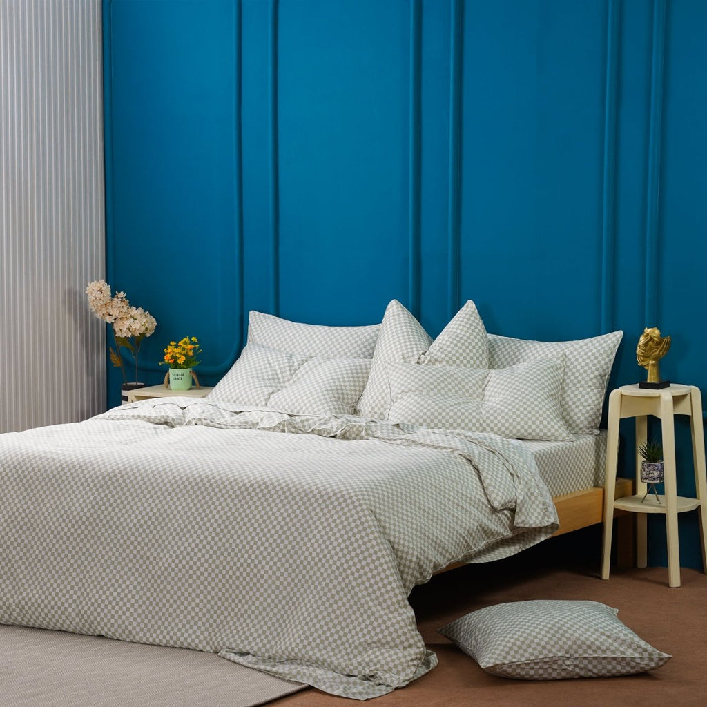 Ackly Bamboo - Sage Green Checkerboard Bedding