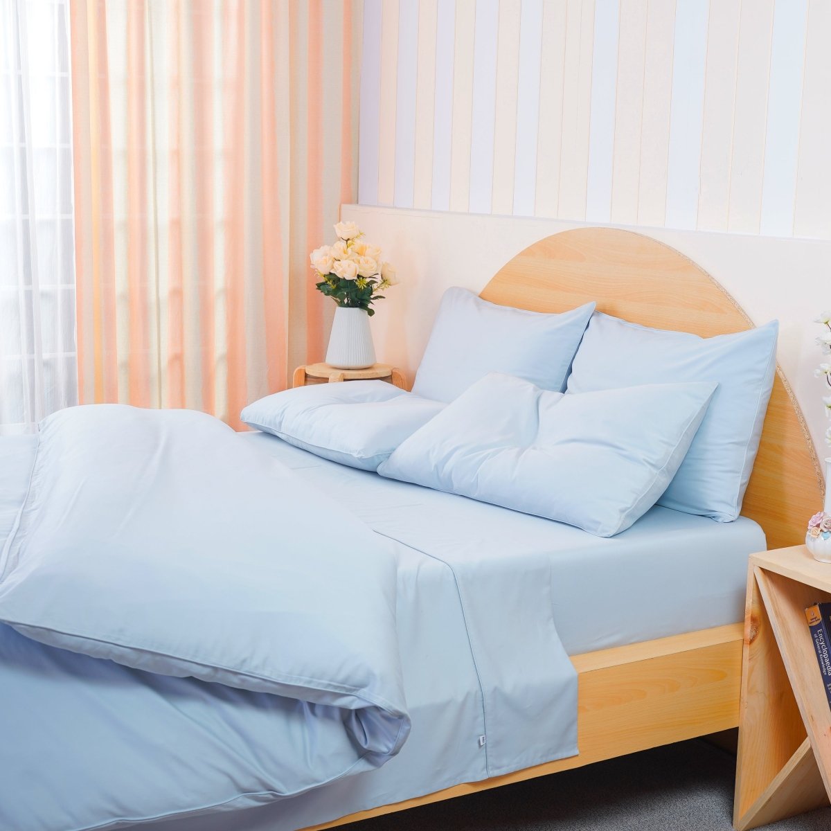Ackly Bamboo - Sky Blue Flat Sheet