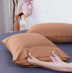 Ackly Bamboo - Terracotta Orange Pillowcases Pair