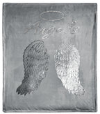 Angel Wings Luxurious Teddy Fleece Duvet Set Super Soft Faux Fur Bedding Pillow Cases Bed Throw Cushion in Pink White Grey by OLIVIA ROCCO