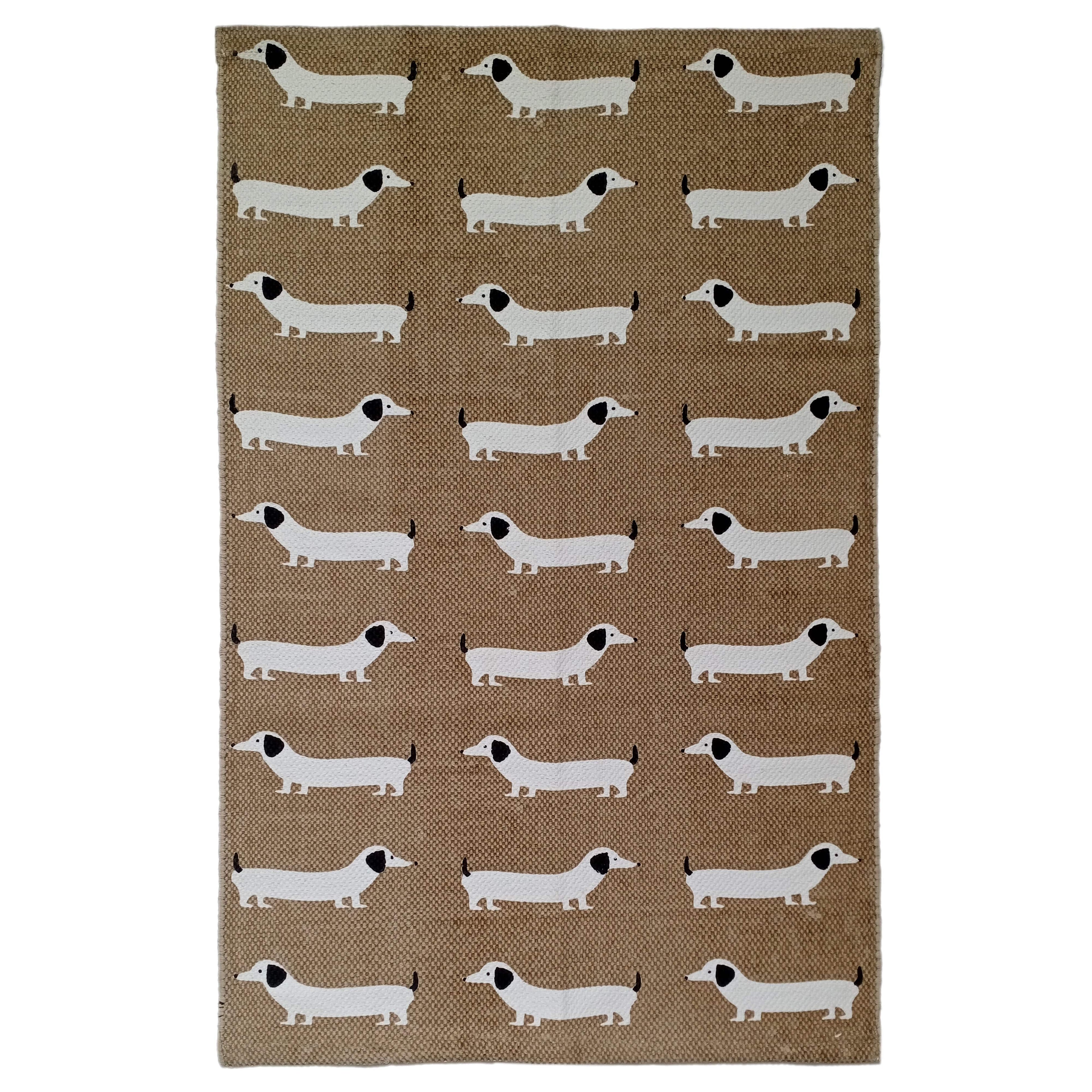 Animal Printed Rug Sausage Dog Modern Non-Slip Soft Durable Floor Rug for Living Room Bedroom Hallway & Office by OLIVIA ROCCO