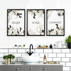 Art For A Bathroom Wall | Set of 3 wall art prints