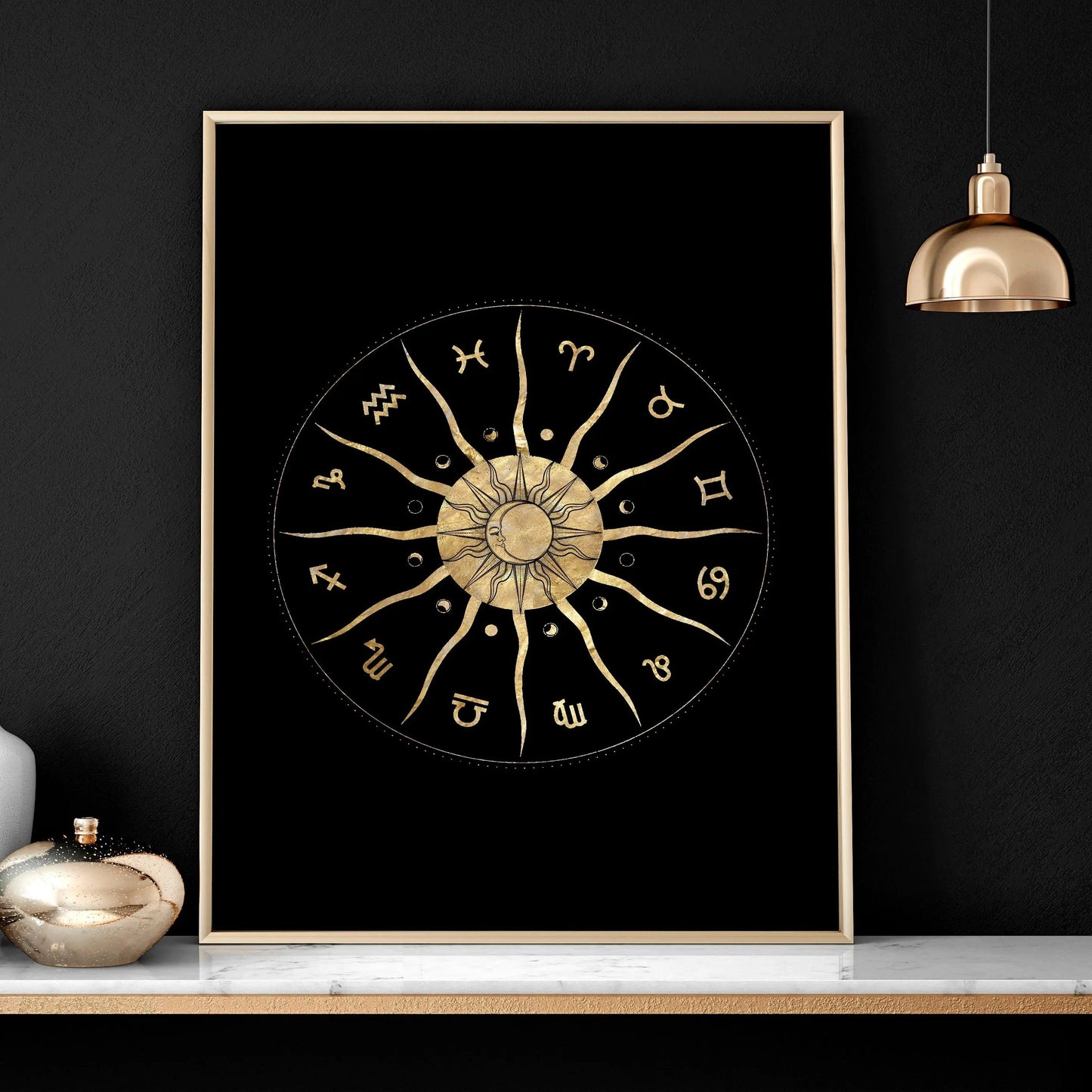 Sun and moon drawing | set of 3 framed wall art About Wall Art