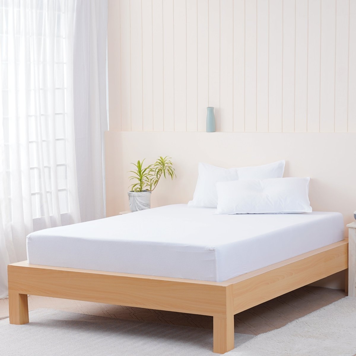 Bella Flannelette Brushed Cotton - White Fitted Sheet