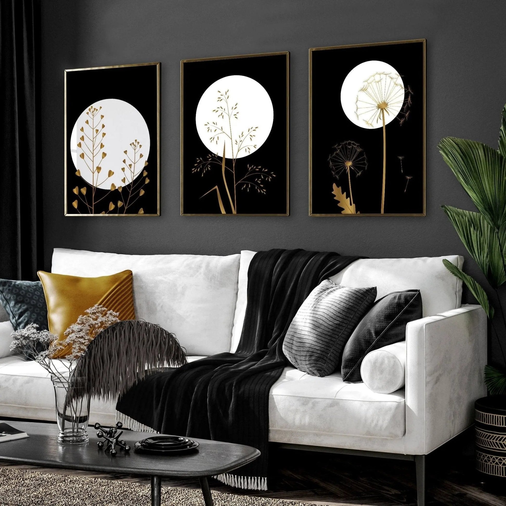 Black wall art for living room | set of 3 wall art prints About Wall Art