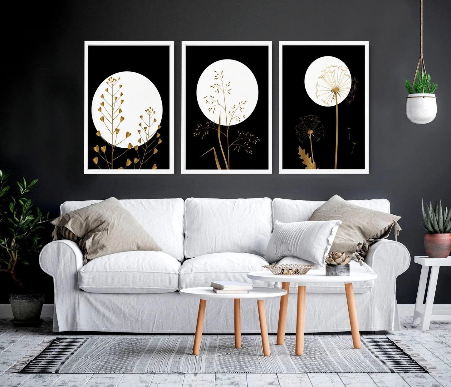 Black wall art for living room | set of 3 wall art prints About Wall Art