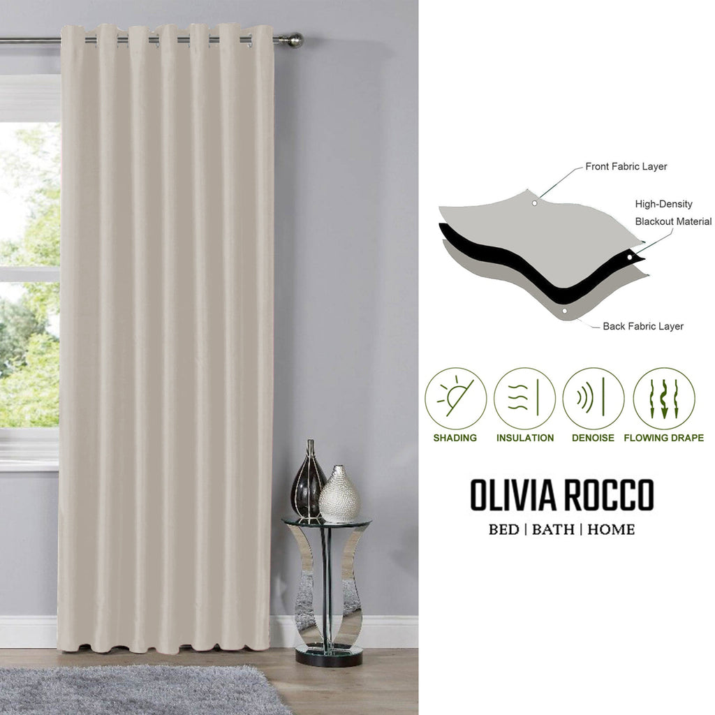 Natural Blackout Eyelet Curtains - Thermal Living Room & Bedroom