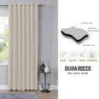 Natural Blackout Eyelet Curtains - Thermal Living Room & Bedroom